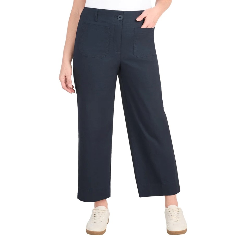 2 x DALIA Women's Wide Leg Woven Pant, Size 8, Navy. Buyers Note - Discoun