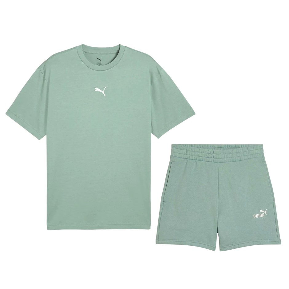 2 x PUMA Women's Clothing, Size M, Incl: Tee & Short, Green Moon, 693630 &