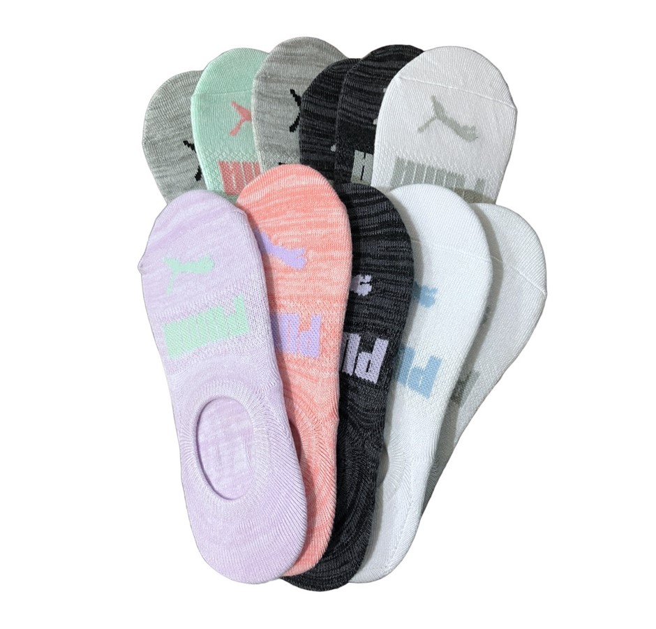 8 Pairs x PUMA Women's No Show Socks, Sock Size 9-11, Shoe Size 5-9.5, Asso