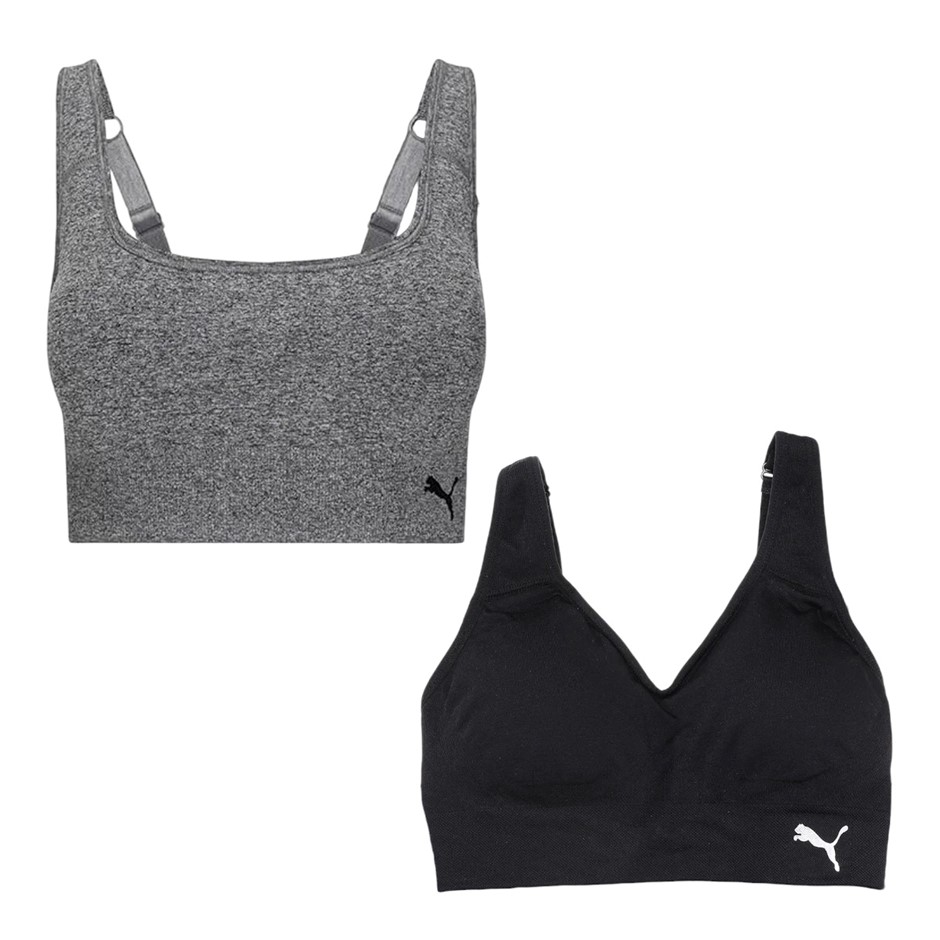 4 x PUMA Seamless Sport Bras, Size L, Assorted Colours. NB: image for style