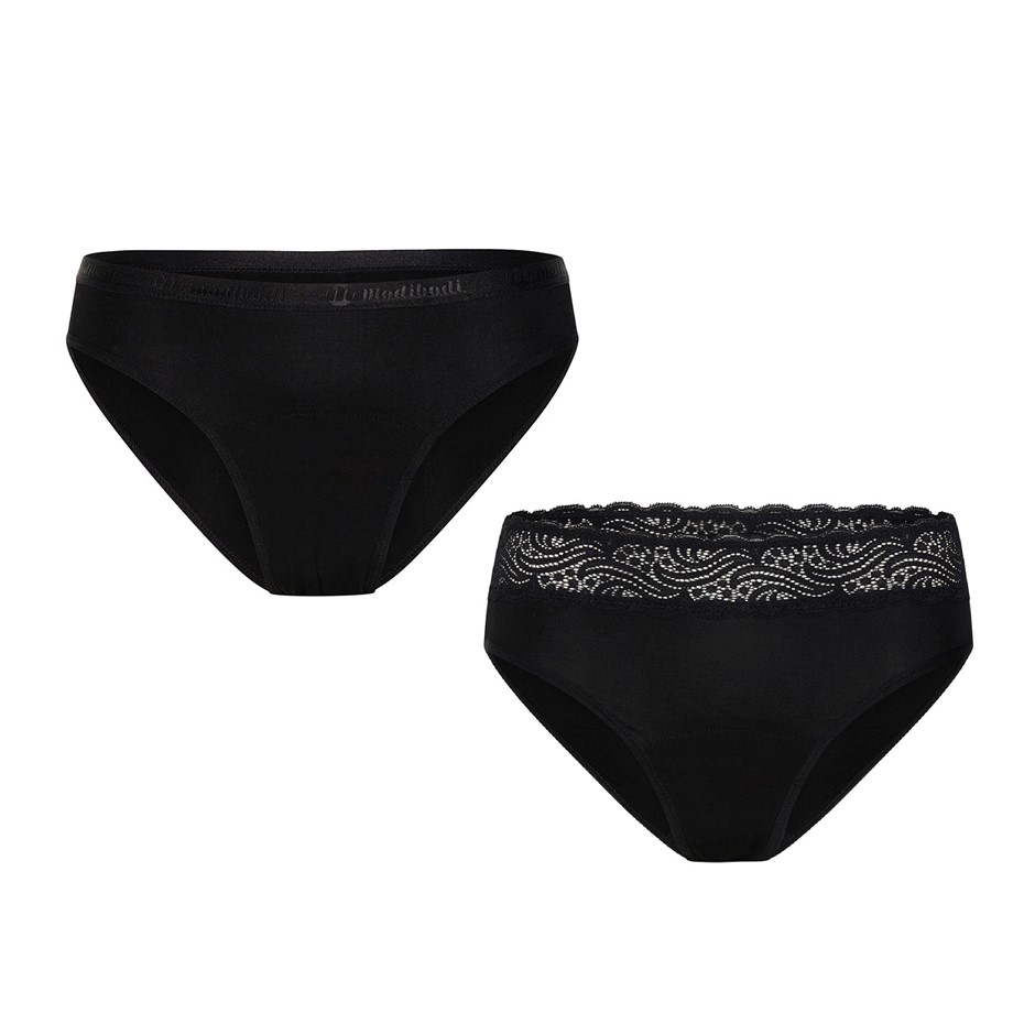 6 x Assorted MODI BODI Women's Period Underwear, Size AU10 / US S, Black. N