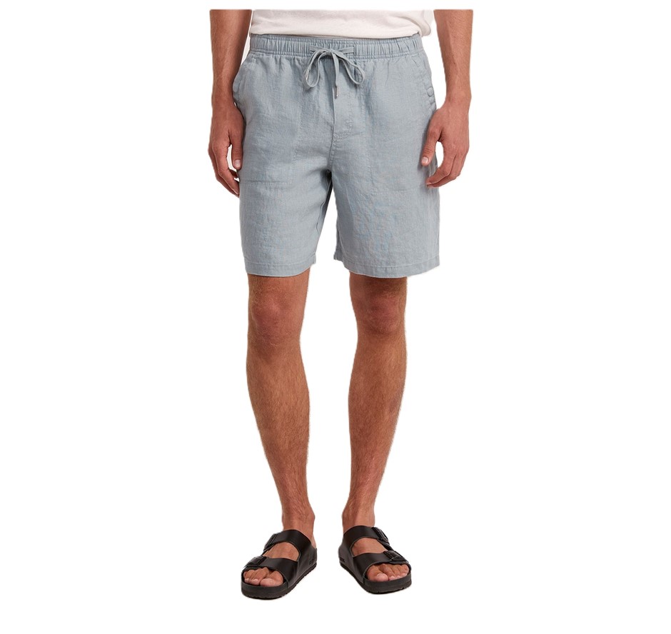 SABA Men's Linen Blend Short, Size L, 55%Linen/45%Cotton, Mist, AG24910. B