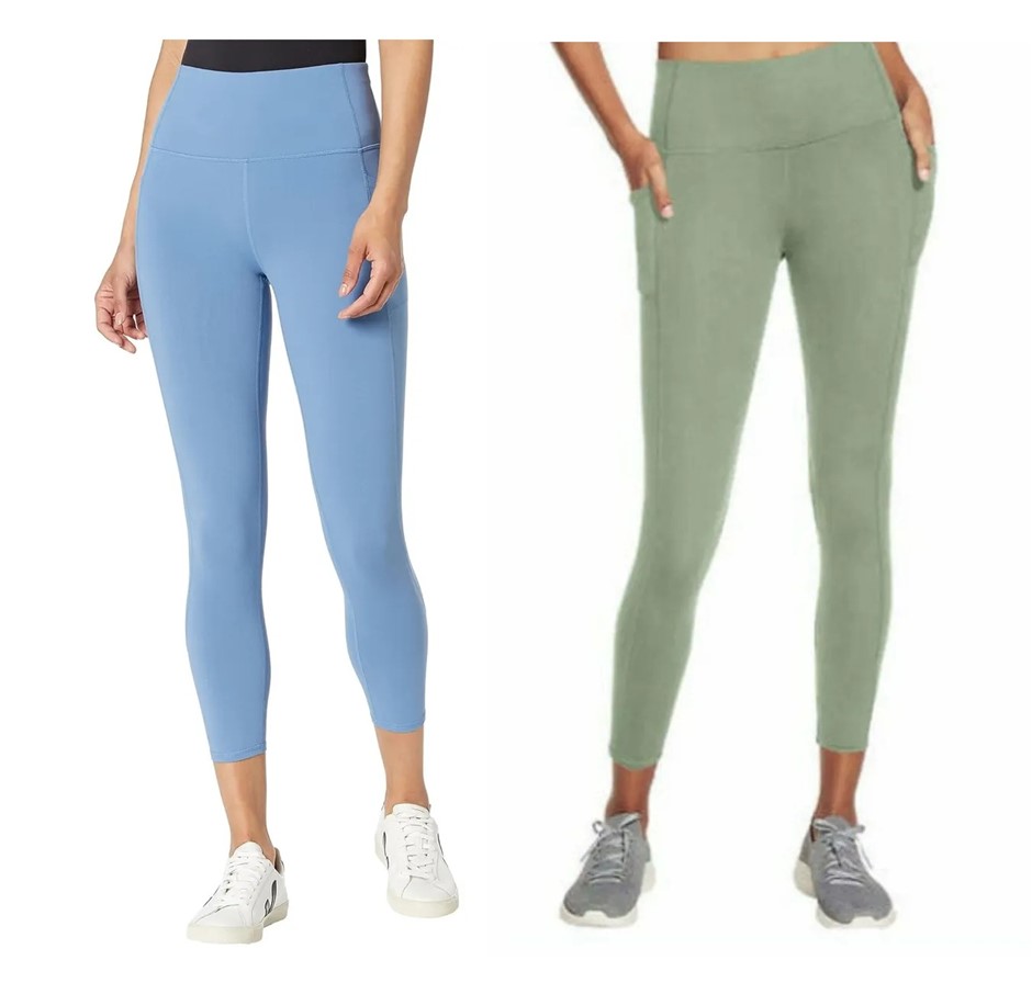 2 x SKECHERS GoFlex High Waist 7/8 Tights, Size S, Blue & Green, 1559988.