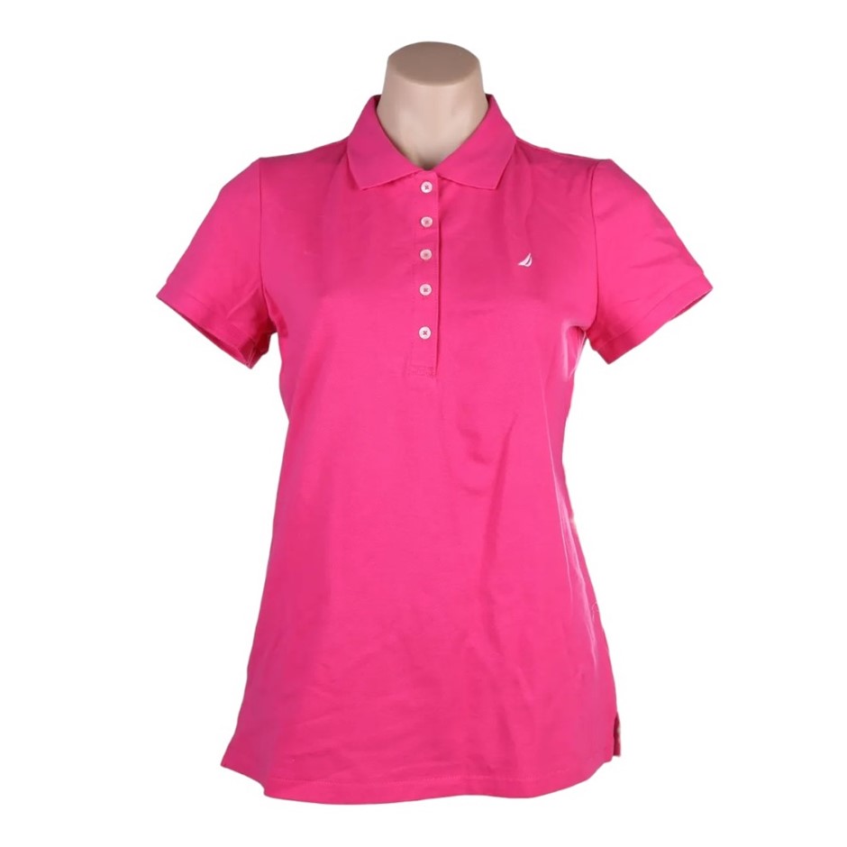 NAUTICA Women's Polo, Size S, 96% Cotton, Hot Pink (6ES), 8195OK. Buyers N