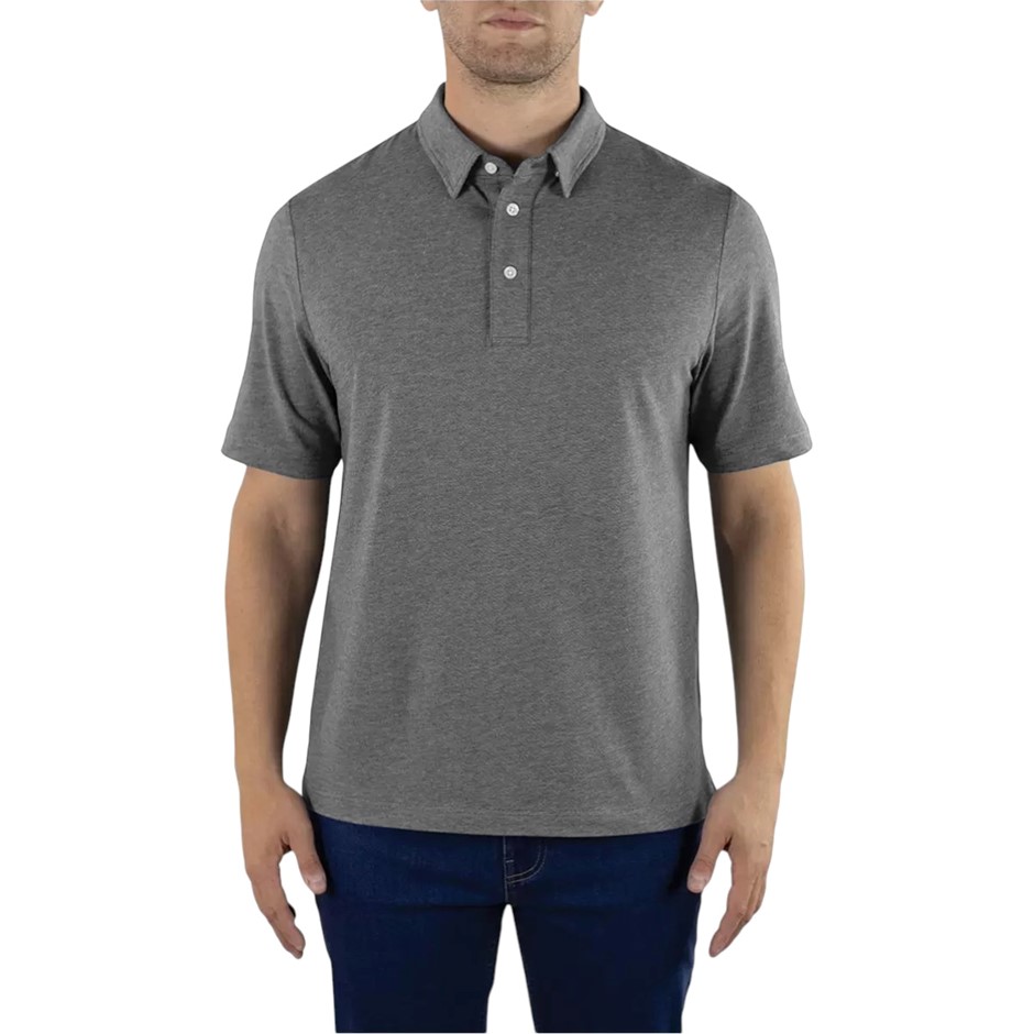 JACHS Men's Pima Blend Polo, Size L, 58%PimaCotton/38%Modal, Charcoal. Buy