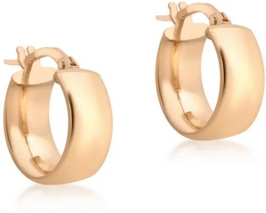 9K ROSE GOLD HLW HOOP EARRINGS 14mm