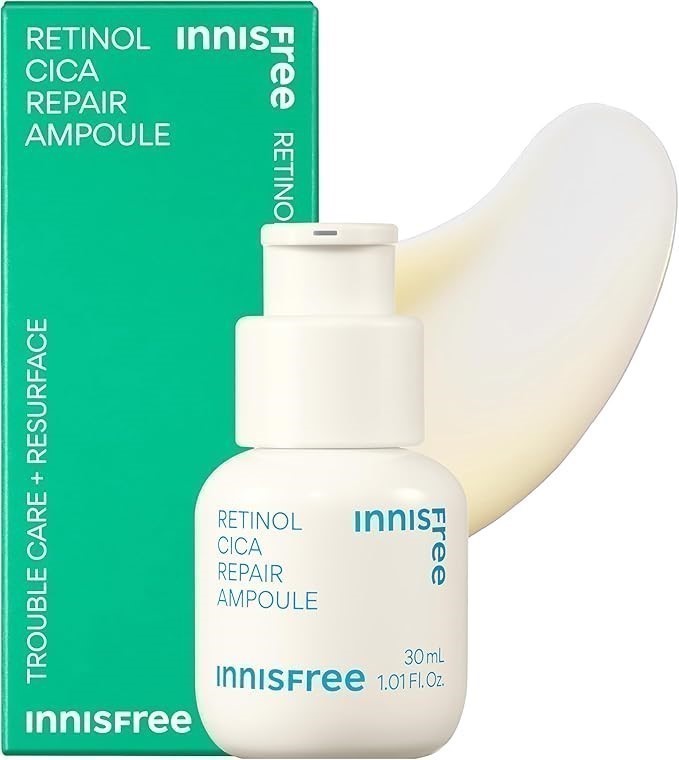 INNISFREE Retinol Cica Repair Ampoule | Trouble Care + Resurface | Moisturi