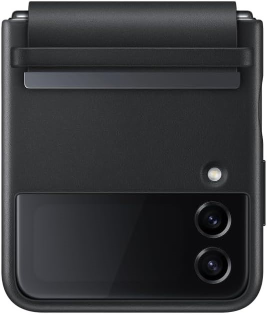 Samsung Galaxy Z Flip 4 Case | Flap Leather Cover |Black