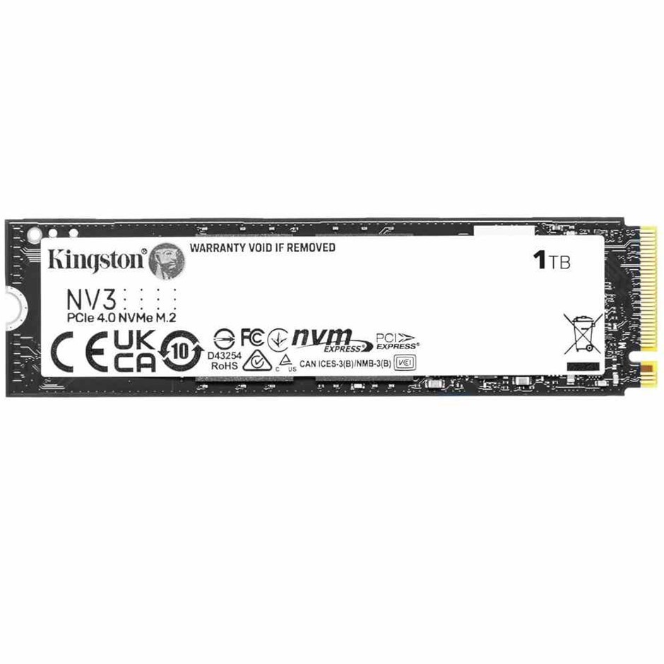Kingston NV3 PCIe 4.0 NVMe M.2 SSD 1000G(1TB), SNV3S/1000G. NB: No box, no