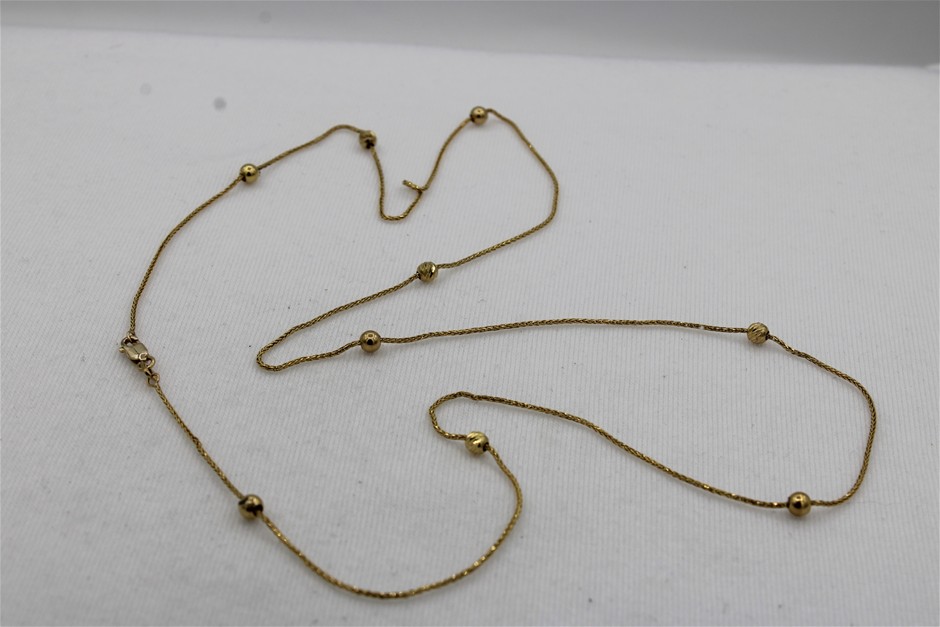 1 x Stamped 9ct Yellow Gold, Long Chain Necklet