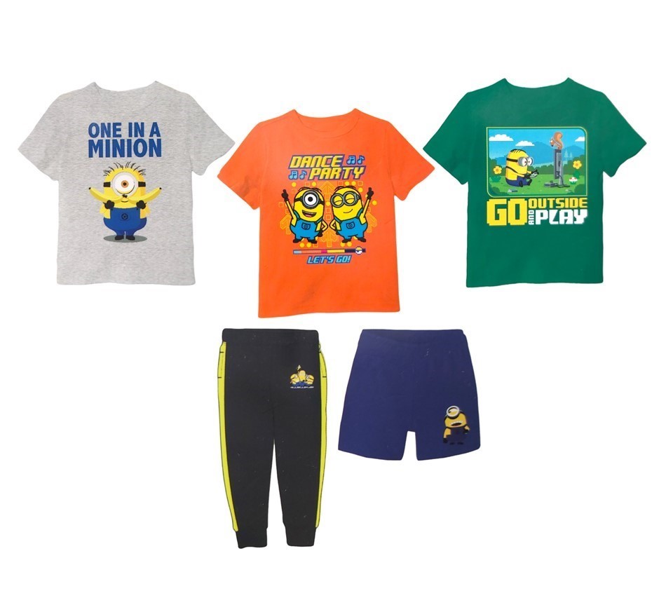 5pc ILLUMINATION Kids' Set, Size 5, Minions. Buyers Note - Discount Freigh