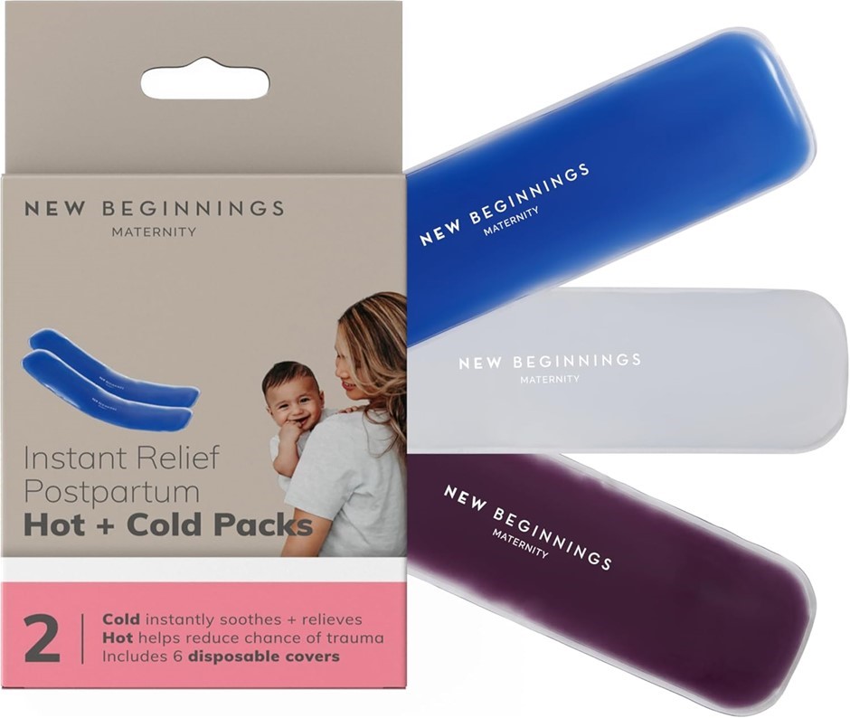 2 x NEW BEGINNINGS Instant Relief Postpartum Hot + Cold Packs (Set of 2).
