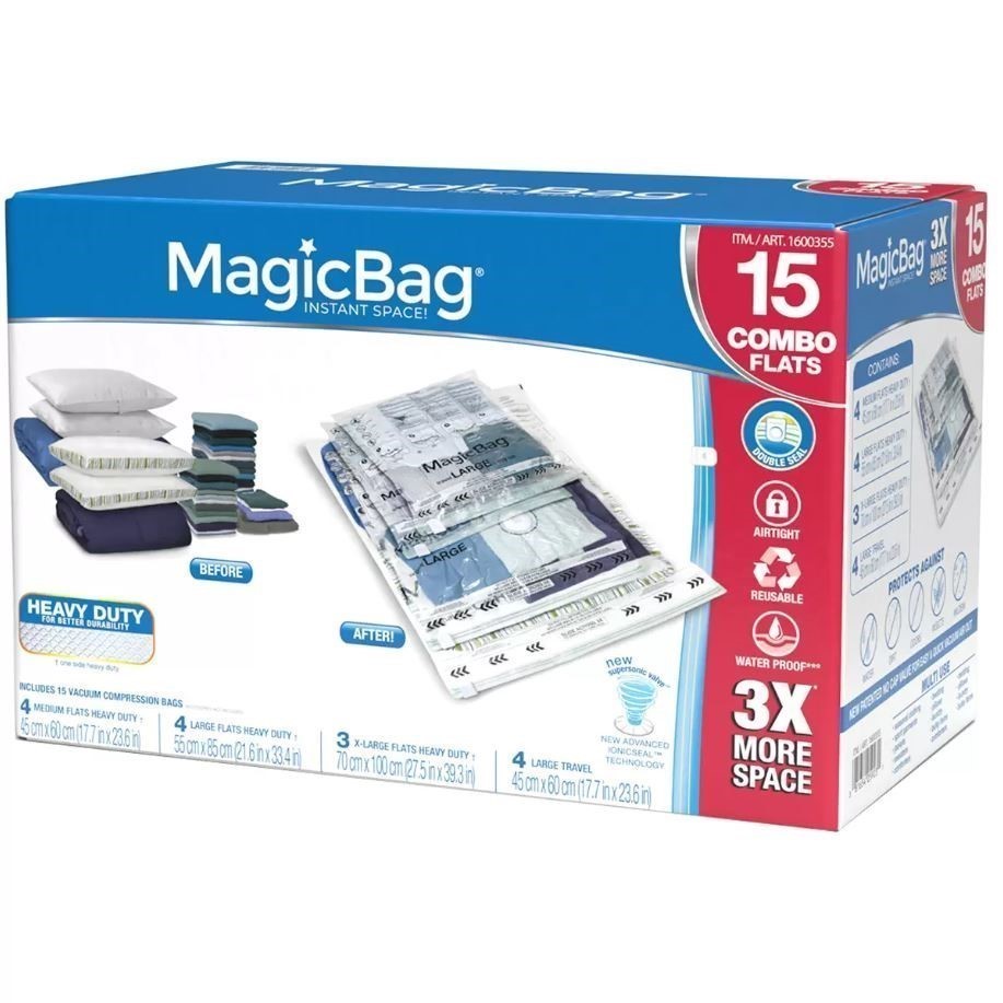 MAGIC BAG Pack of 15 Vacuum Compression Combo Set.