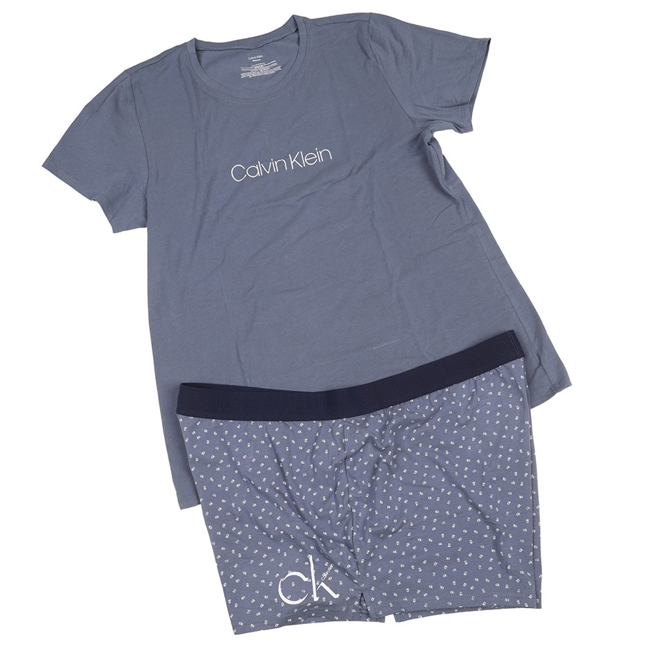 2pc CALVIN KLEIN Women's Pyjama Set, Size XS, Vintage Indigo/White (INT), Q
