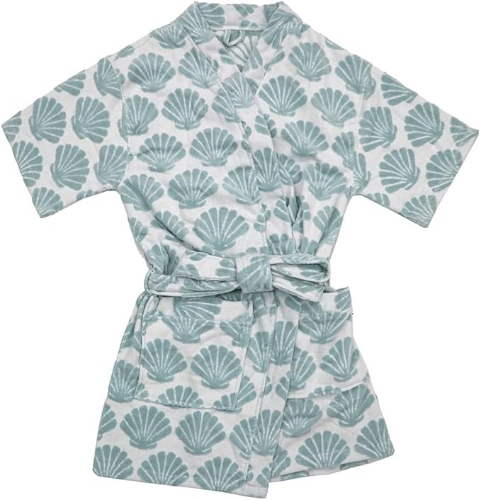 BAMBURY Women's Shell Beach Bathrobe, Cloud, Medium US