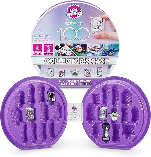 2 X MINI BRANDS Disney 100 Platinum Collector's Case by ZURU with 2 Exclusi