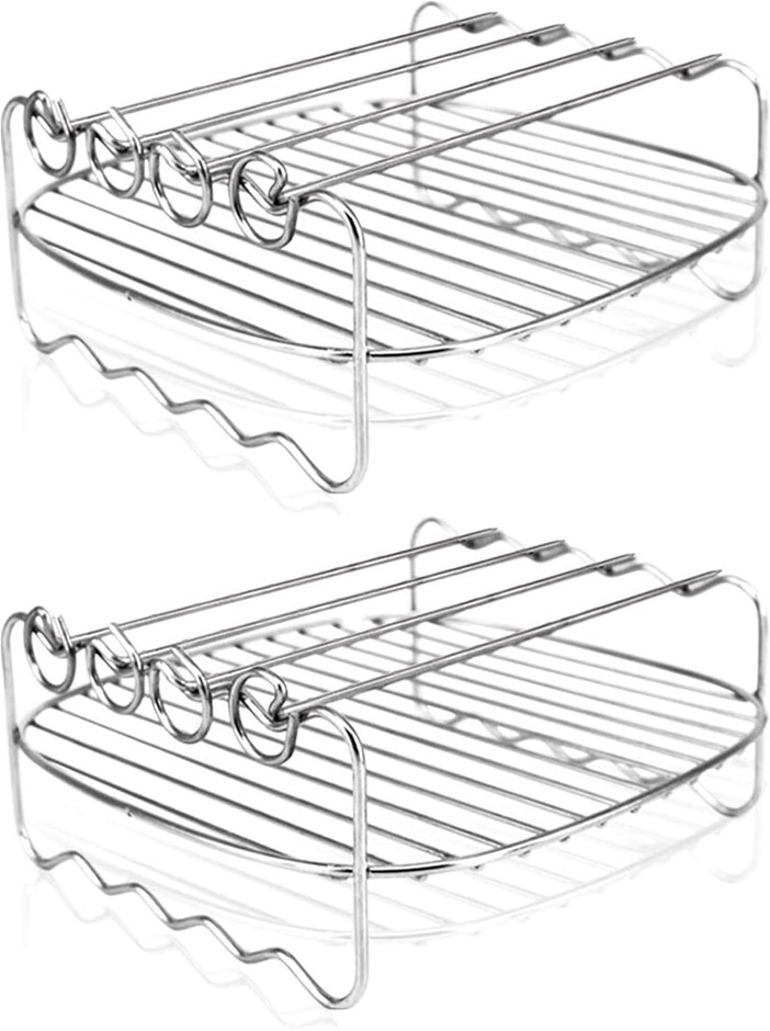 2 x AIR FRYER Double Layer Rack, Multi-Purpose Rack Fits Most 4.2QT or Abov