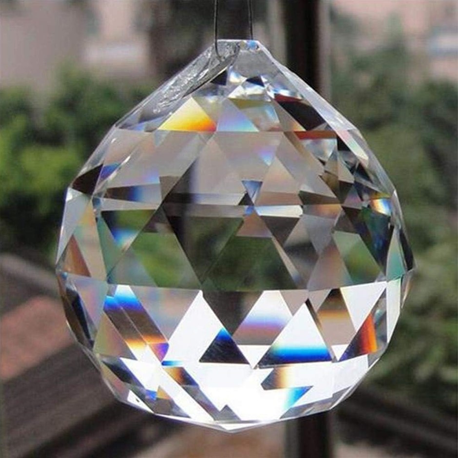 PETRICHOR Clear Crystal Hanging Ball Sun-Catcher for Good Luck & Prosperity