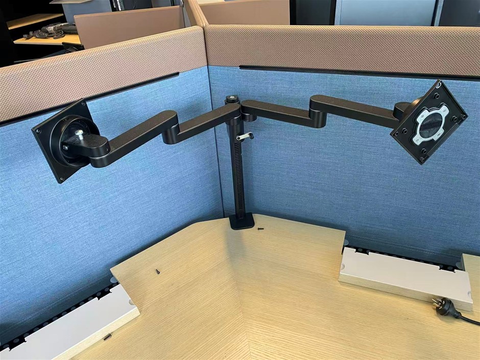 Dual Monitor Stand Adjustable Height Desk Mount Arm 90cm Extension for LED