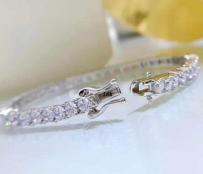 18k White Gold Filled Bracelet Stamped(18K)-20cm-4mm