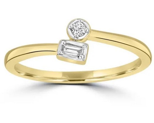 9K Yellow GOLD 0.05CT HI I1 DIAMOND RING