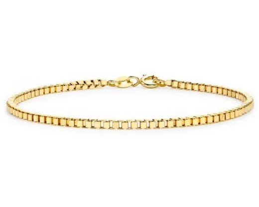 9K Yellow GOLD HLW BOX BRACELET 19cm