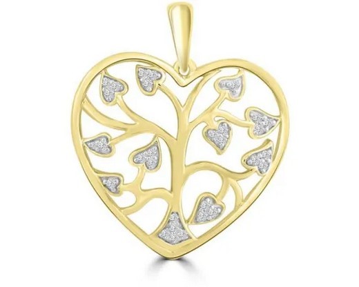 9K Yellow GOLD 0.10CT HI I1 DIAMOND PENDANT