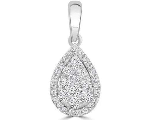 9K WHITE GOLD 0.25CT HI I1 DIAMOND PENDANT