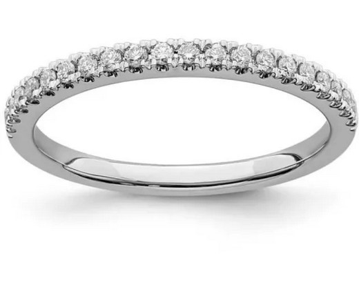 9K WHITE GOLD 0.20ct F VS LAB DIAMOND BAND RING