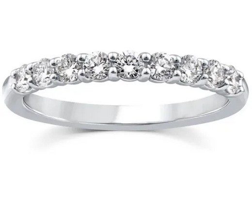 9K WHITE GOLD 0.50ct F VS LAB DIAMOND RND ANNIVERSARYY BAND