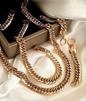 18KGold-filled/Italy Stamped Set Solid Heavy Yellow Gold Filled Chain