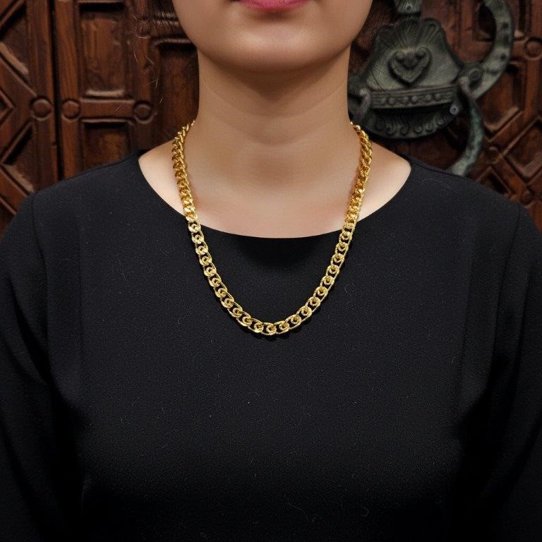 18k Italy Stamped Solid Heavy Yellow Gold Filled Chain-60cm