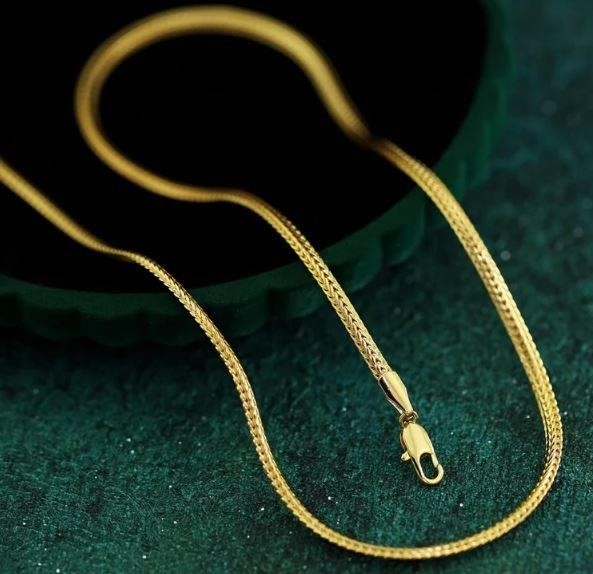 18k Italy Stamped Solid Heavy Yellow Gold Filled Chain-50cm