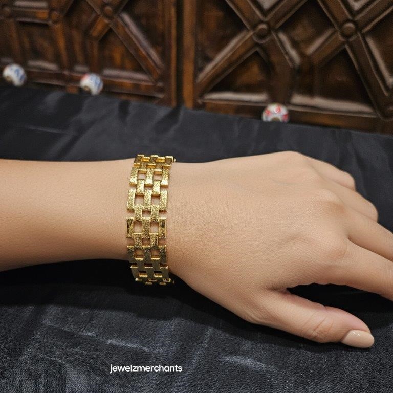 18k Italy Stamped Solid Heavy Yellow Gold Filled Bracelet-20cm