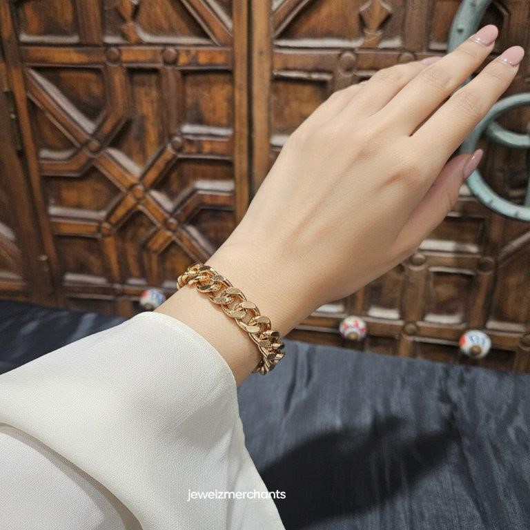 18k Italy Stamped Solid Heavy Rose Gold Filled Bracelet-18.5cm