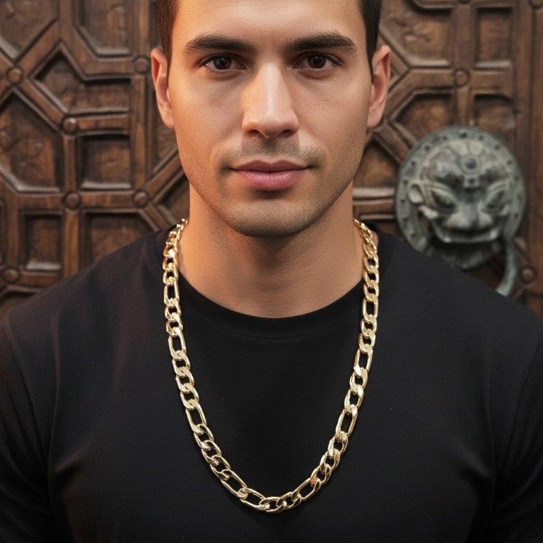 18KGold-filled/Italy Stamped  Gold Filled Figaro Chain -60cm