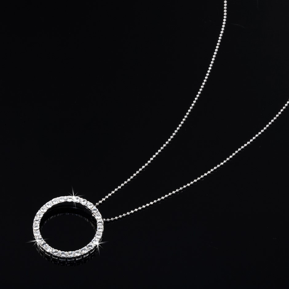 925 Sterling Silver Plated Eternity Feat. 30 Crystals by Swarovski