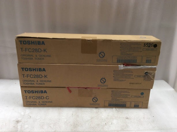 TOSHIBA T-FC28D-K Black&T-FC28D-C Cyan Toner Cartridge (Lot of 3)