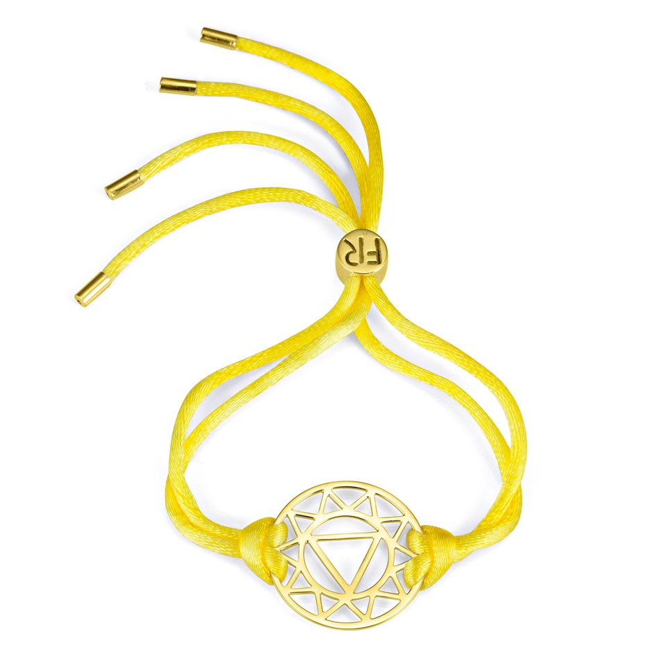 Solid 925 Sterling Silver & Gold Plated Chakra Bracelet - Solar Plexus