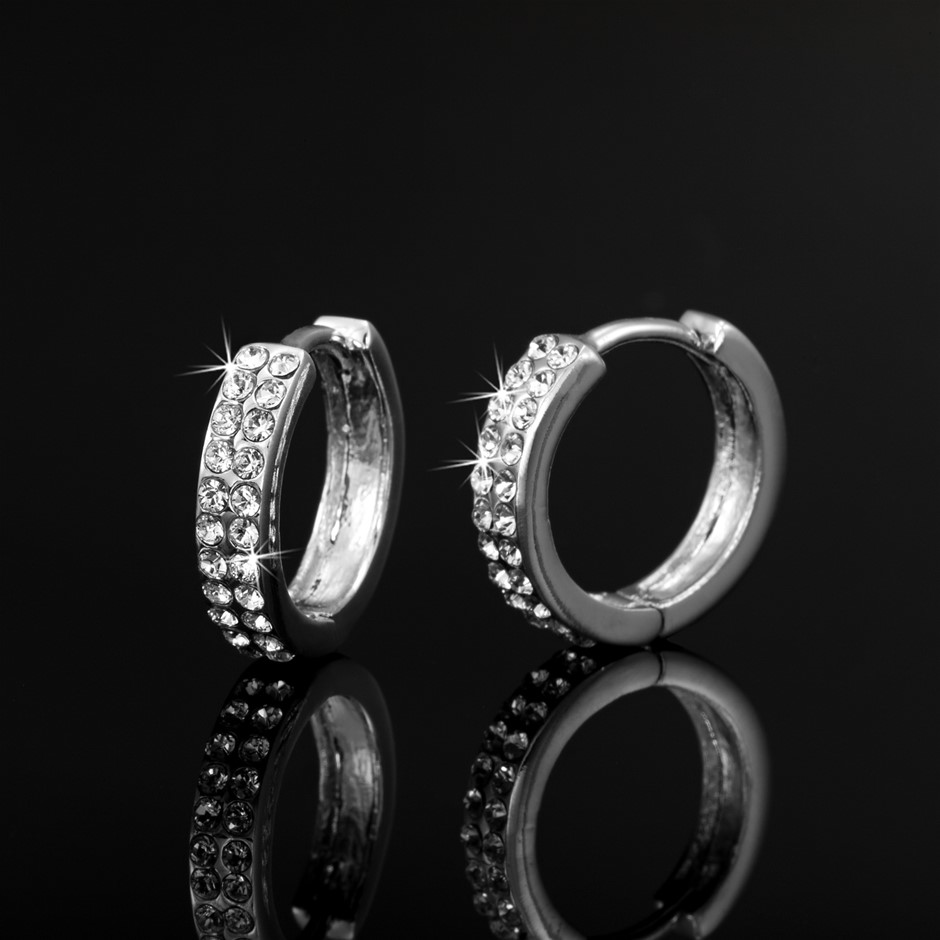 Hoop Earrings Featuring 44 Crystals by Swarovski®