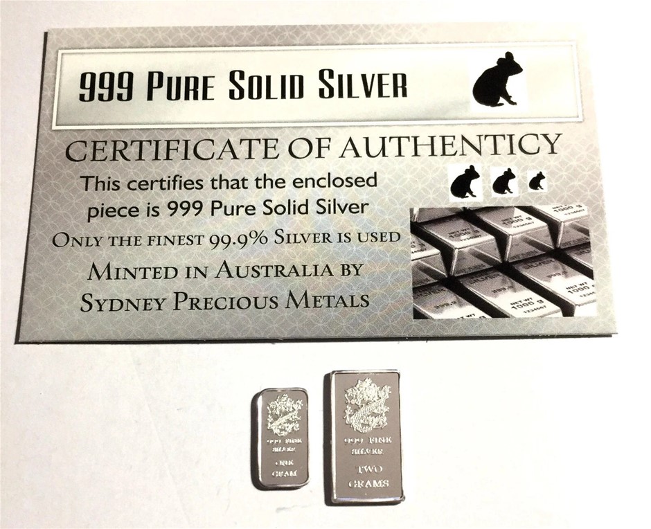 3 Grams 999 Pure Silver (approx) Bullion Ingots Sydney Precious Metals