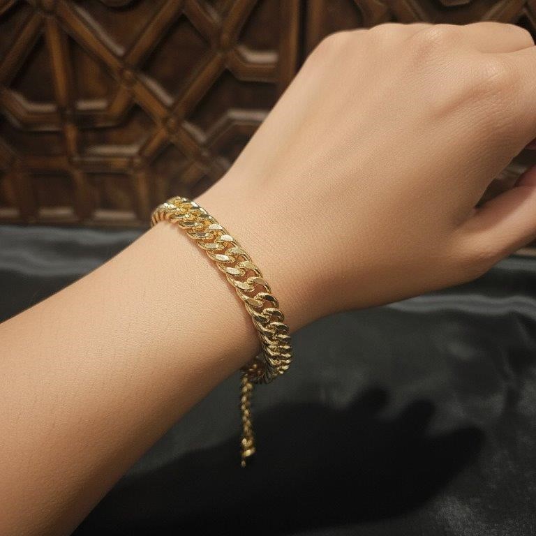 14k/Italy stamped Yellow Gold Filled Cuban Bracelet -19.5cm