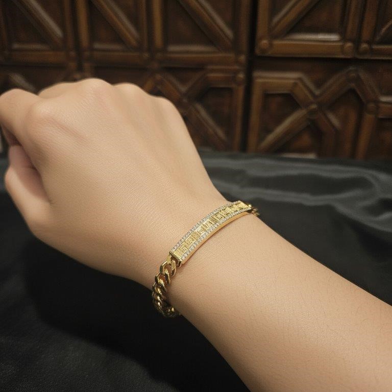 14k/Italy stamped Yellow Gold Filled Versace Design Bracelet -18cm