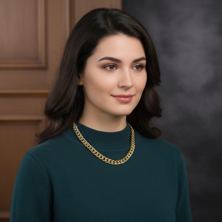 18k Italy Stamped Solid Heavy Yellow Gold Filled Chain-Guarantee-50cm