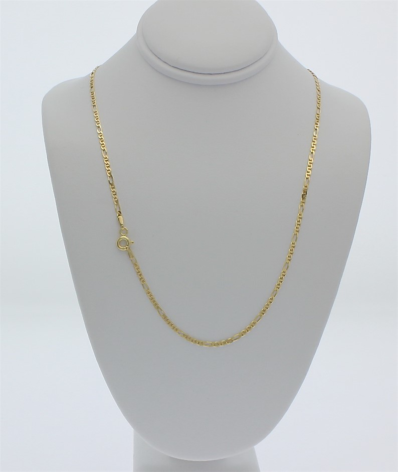 Genuine Italian 9 Karat yellow Gold 60 cm flat anchor chain necklace(050GPR