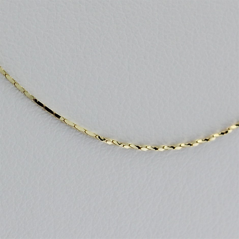 Genuine Italian 9 Karat yellow Gold 60 cm fine chain necklace(025CBQDR2)
