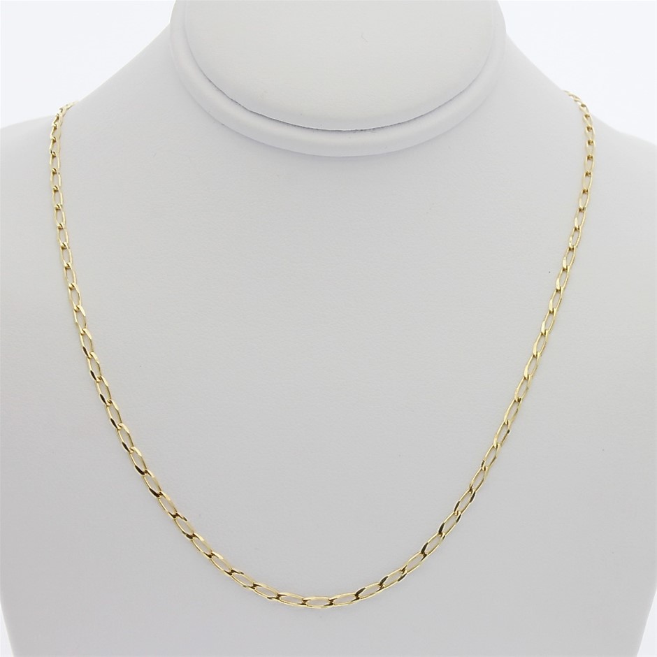 Genuine Italian 9 Karat yellow Gold 80 cm solid link chain necklace