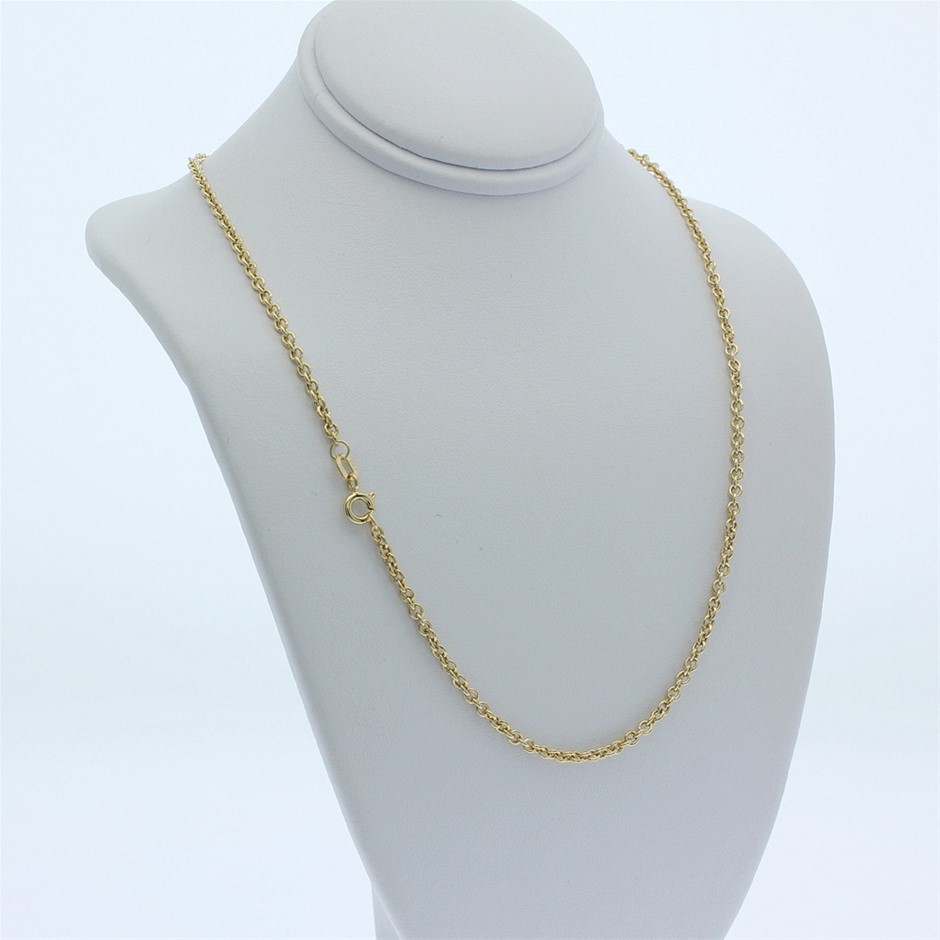 Genuine Italian 9 Karat yellow Gold 60 cm  chain necklace  (HR-060)