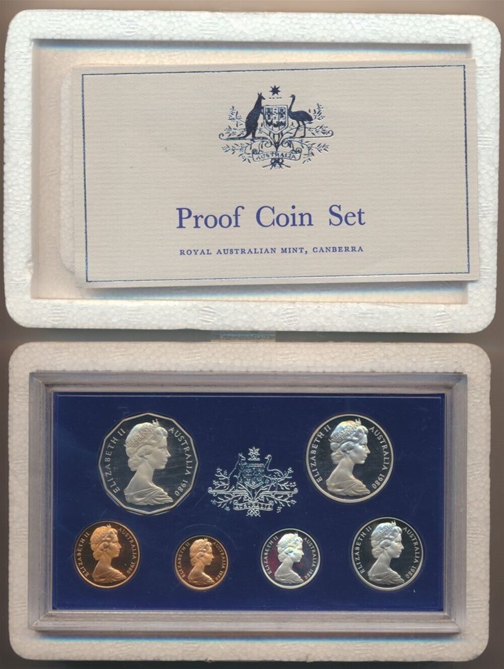 Australia: 1980 Proof Set (1c to 50c) in RAM packaging