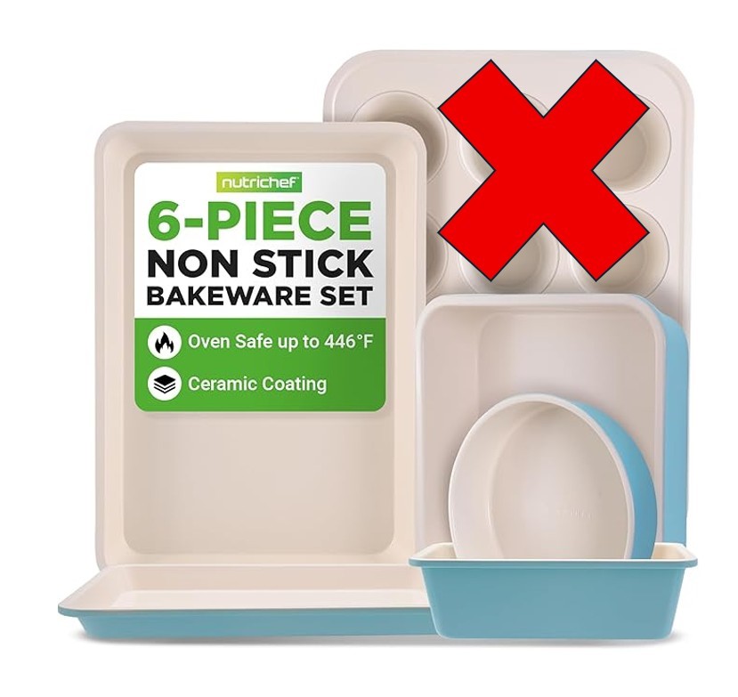 Nutrichef 6-Pcs Kitchen Oven Baking Pans Non-Stick Sheets Set, Attractive G